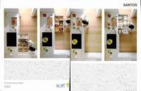 Aerial View Of A Kitchen From Above. Images Where The Woman Opens Different Drawers