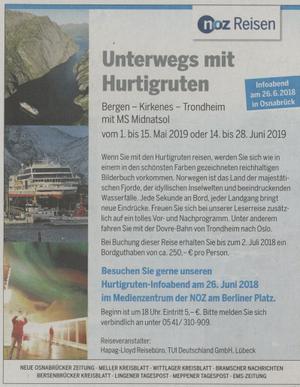 Hurtigruten MS Midnatsol/Neue Osnabrücker Zeitung NO Reisen