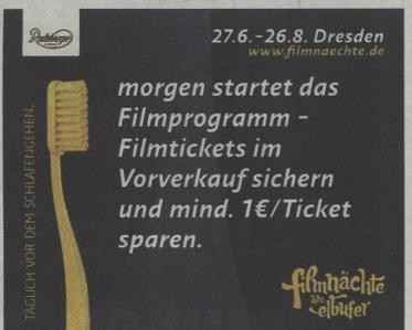 Radeberger Pilsner Sponsoring/filmnächte am elbufer Open-Air Kino