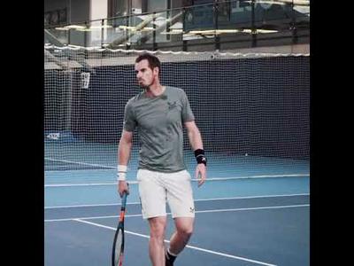 The best male UK tennis players practising for Schroders Battle of the Brits