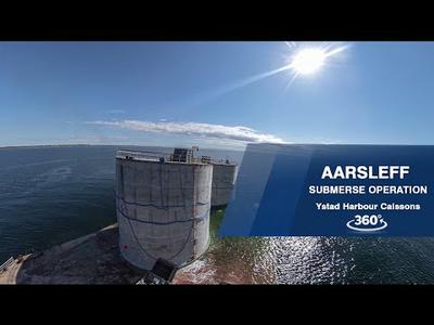 Ystad Harbour Submerge operation 360 Timelapse