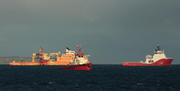 Ships in Sinclair’s Bay this morning, getting ready for imminent