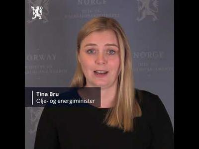 Olje- og energiminister Tina Bru gratulerer Ærfugl-prosjektet med oppstart.