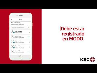 MODO en ICBC Mobile Banking - Cómo enviar dinero