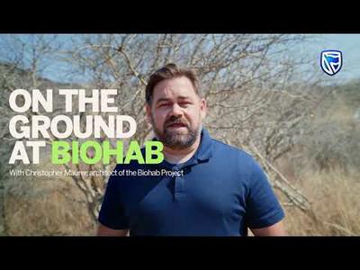 On the ground with the architect of Standard Bank’s Namibia BioHAB project.
