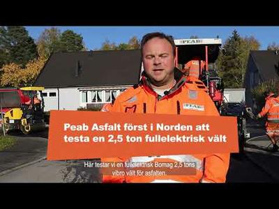 Peab Asfalt först i Norden att testa en 2,5 tons elektrisk vibro vält