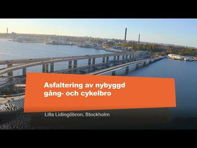 Asfaltering av Lilla Lidingöbron, Stockholm
