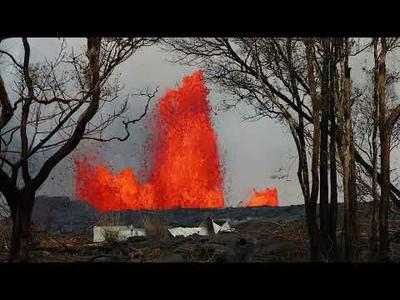 Puna Geothermal - clearing the road to the power plant from the eruption lava
