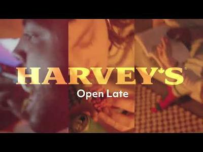 Harvey's: your late-night solution. Burgers, Frings and more!