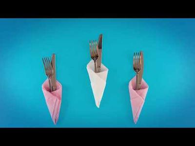 Two great napkin folding techniques using paper napkins and household towels