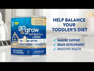 Go & Grow 360 Total Care® by Similac®—the only US toddler drinks with 5 HMO prebiotics
